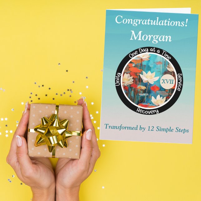 Cartão Personalizado de Marco de Sobriedade (Criador carregado)