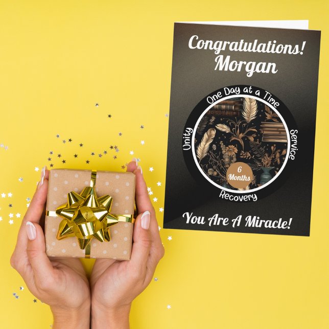 Cartão Personalizado de Marco de Sobriedade - Aman (Criador carregado)