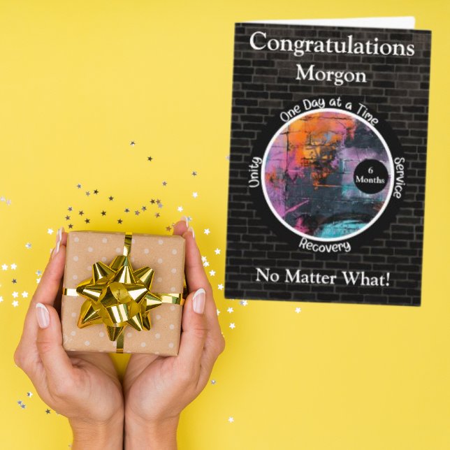 Cartão Personalizado de Marco de Sobriedade com Gr (Criador carregado)