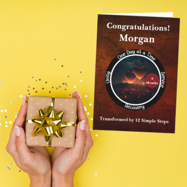 Cartão Personalizado de Marco de Sobriedade - Cora (Criador carregado)