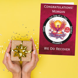 Cartão Personalizado de Marco de Sobriedade Phoeni