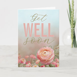 Cartão Personalizado de Melhoras Rosa Florescer