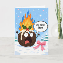 Cartão Personalizado de Natal com Pudim de Natal D