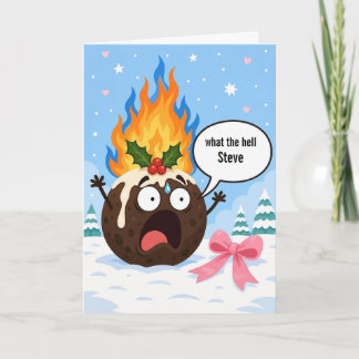 Cartão Personalizado de Natal com Pudim de Natal D