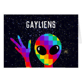 Cartão Personalizado de Orgulho LGBTQ+ Gayliens En