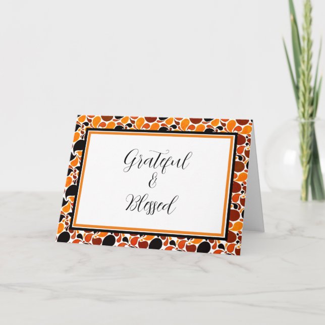 cartão personalizado de outono paisley (Frente)