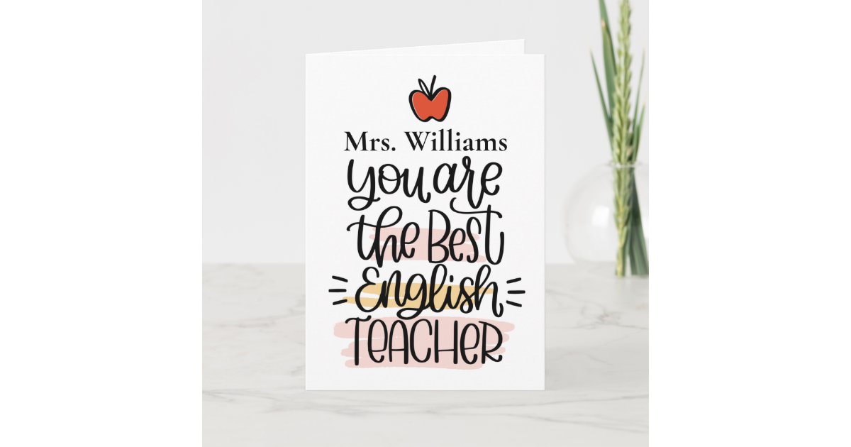 Cartão personalizado de professor de inglês. Cartõ | Zazzle Portugal