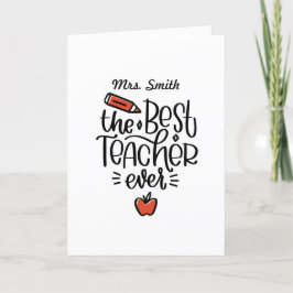 Cartão Personalizado de Professora de Gratidão