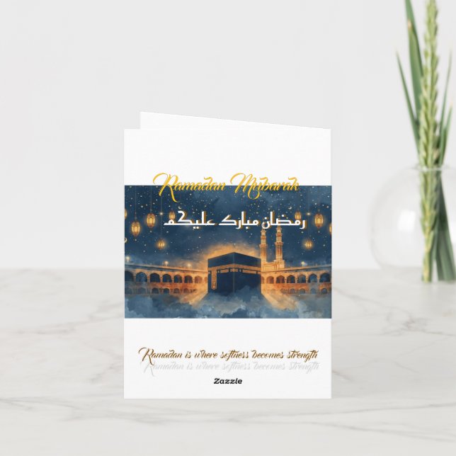 Cartão personalizado de Ramadan Mubarak – Árabe pe (Verso)