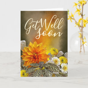Cartão Personalizado de Recuperação Floral Laranja