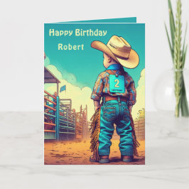 Cartão Personalizado de Rodeio de segundo aniversário de 