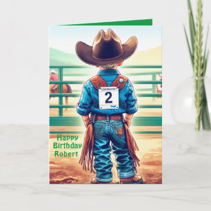 Cartão Personalizado de Rodeio de segundo aniversário de