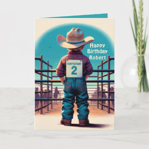 Cartão Personalizado de Rodeio de segundo aniversário de
