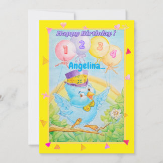Cartão personalizado de saudação de aniversário de