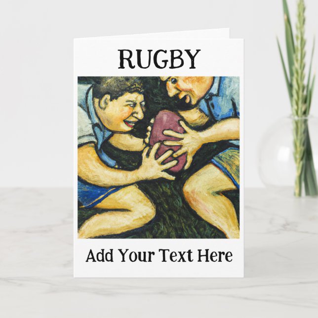 Cartão Personalizado de Saudação de Rugby (Frente)