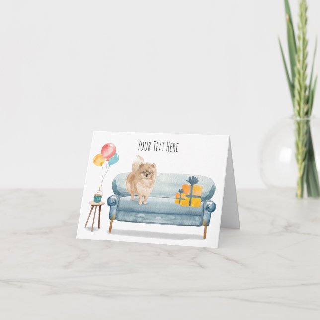 Cartão Personalizado de Saudação Pomeraniano (Frente)