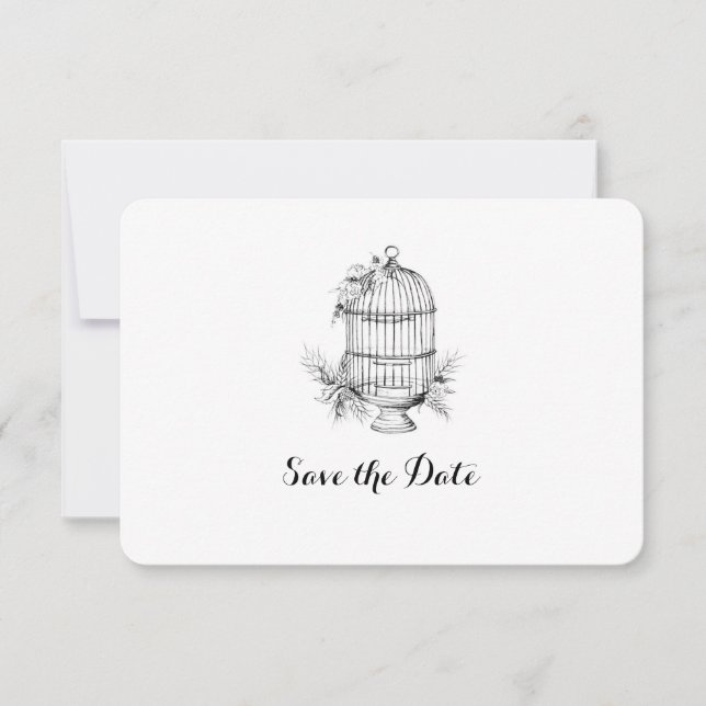 Cartão Personalizado de Save the Date em forma de  (Frente)