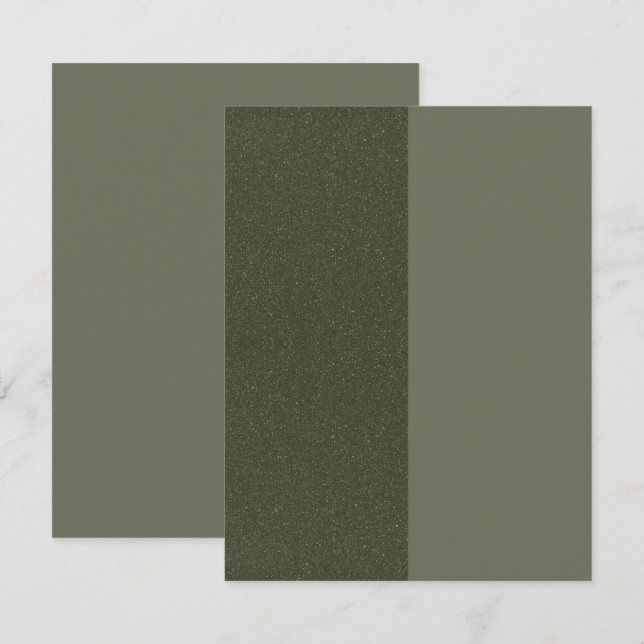 Cartão Personalizado de Save The Date Verde Musgo  (Frente/Verso)