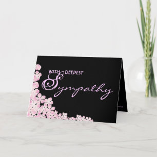 Cartão personalizado de simpatia negra das flores