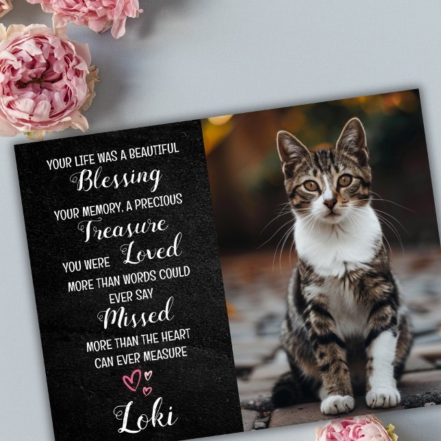 Cartão Personalizado de Simpatia por Gato com Foto (cat loss)