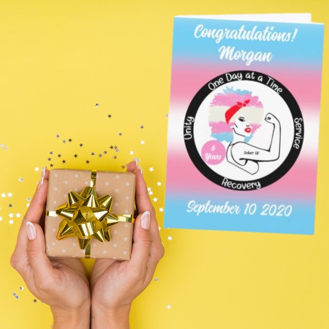 Cartão Personalizado de Sobriedade Transgênero - R (Criador carregado)