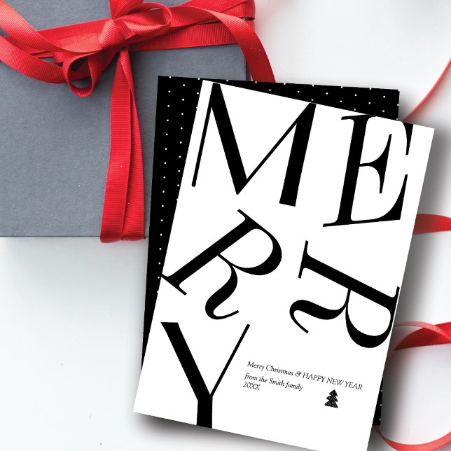 Cartão Personalizado de Tipografia de Natal Modern (Criador carregado)