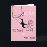 Cartão personalizado do artista de trapézio<br><div class="desc">A vida é um circo. Deixe-nos ter menos "fizeram" e mais "Ta as Dinamarca". Personalize a mensagem interna deste cartão bonito.</div>
