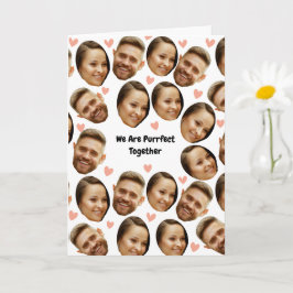 Cartão Personalizado do Casal com Foto do Rosto em