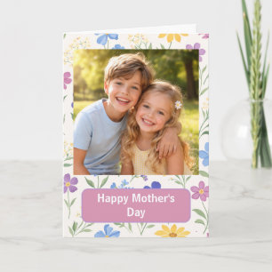 Cartão personalizado do Dia das Mães com foto flor