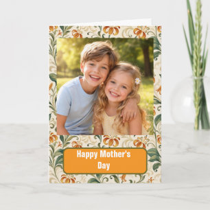 Cartão personalizado do Dia das Mães com foto flor