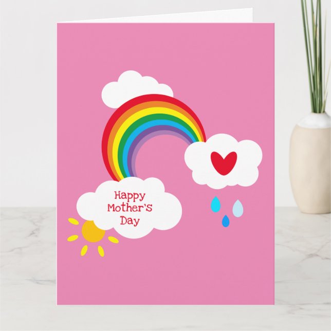 Cartão personalizado do Dia das Mães com tempo de  (Frente)