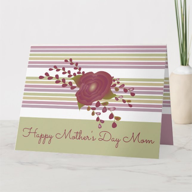 Cartão Personalizado do Dia das Mães Dobrado (Frente)