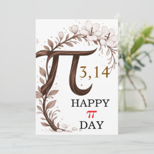 Cartão Personalizado do Dia do Pi Floral, Presente