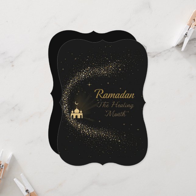 Cartão Personalizado do feriado Ramadan Kareem (Frente/Verso In Situ)