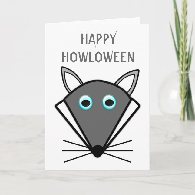 Cartão Personalizado do Lobo de Halloween (Frente)