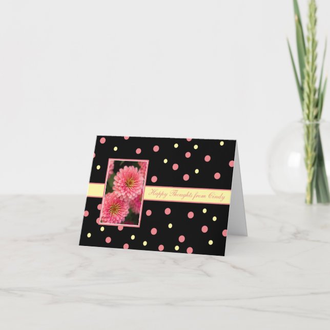 Cartão personalizado dos pensamentos flores (Frente)