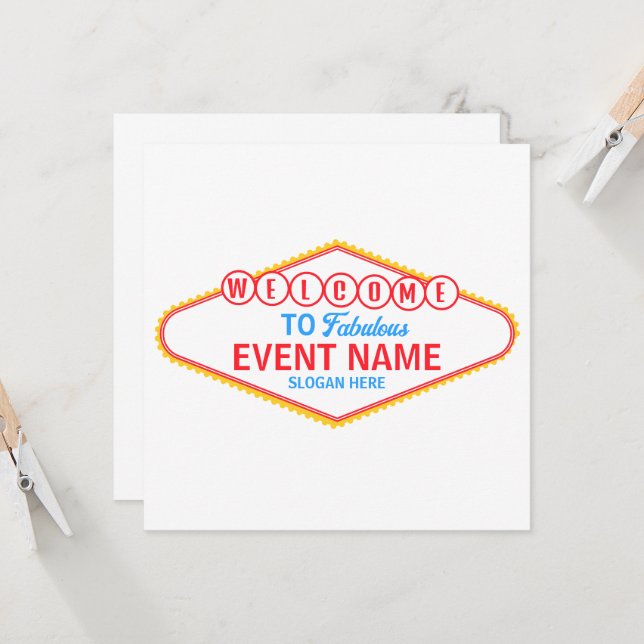 Cartão Personalizado editável Bem-vindo ao Modelo de Sina (Frente/Verso In Situ)