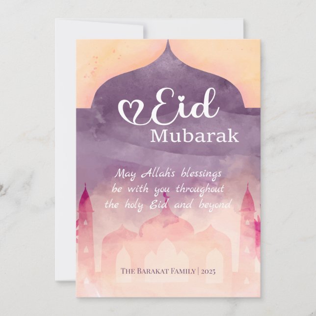 Cartão Personalizado Eid Mubarak com Desenho de Me (Frente)