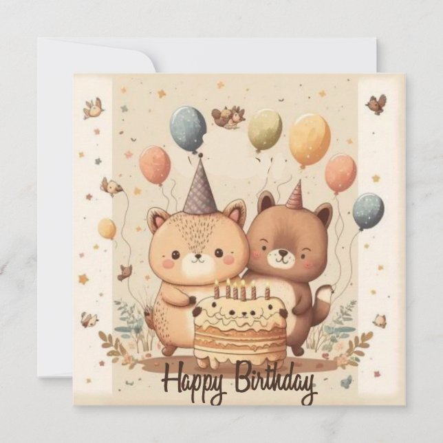 Cartão personalizado Feliz Aniversário (Frente)