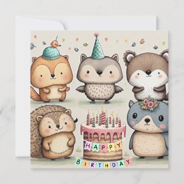 Cartão personalizado Feliz Aniversário (Frente)