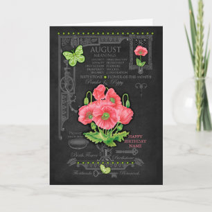 Cartão Personalizado Flor de Nascimento Agosto Giz