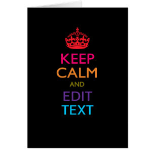 Cartão Personalizado MANTENHA CALMO E edite o texto