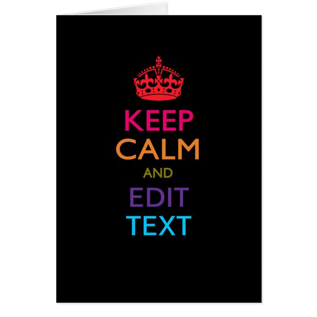 Cartão Personalizado MANTENHA CALMO E edite o texto (Frente)