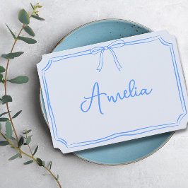 Cartão Personalizado Manuscrito Coquette com Laço 
