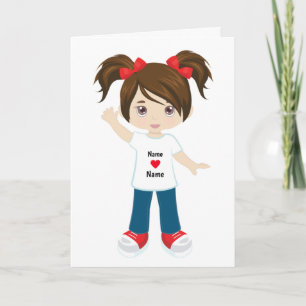 Cartão Personalizado Menina Morena