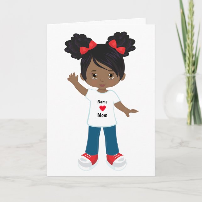 Cartão personalizado menina negra (Frente)