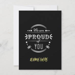 Cartão Personalizado Nós nos Orgulhamos de Você 