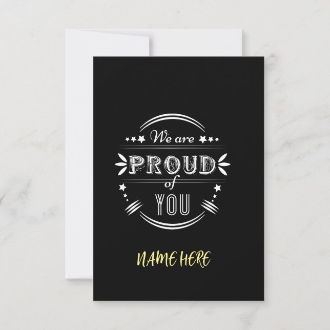 Cartão Personalizado Nós nos Orgulhamos de Você  (Frente)