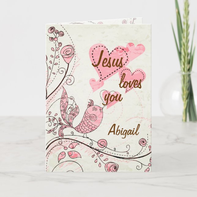 Cartão personalizado pássaro do canto (Frente)