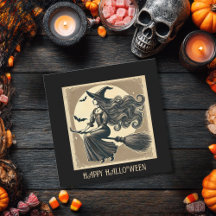 Personalizado Preto Da Vintage Halloween Da Bruxa 